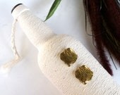 Natural Cotton Twine Wrapped Bottle Asian Inspired Zen Decor
