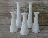Vintage Milk Glass Bud Vases