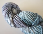 Hand Painted Merino/Cashmere/Nylon  DK Weight Yarn - Iridescent Shell (Aqua/blue/lilac)