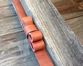 Women's Reclaimed leather head band Carved Tooled Recycled Stitched Wristband Black Brown Cuff Rustic Jewelry OOAK Distressed Vintage