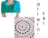2 Crochet patterns Pdf SET- 1xcrochet cowl 1x crochet doily rug