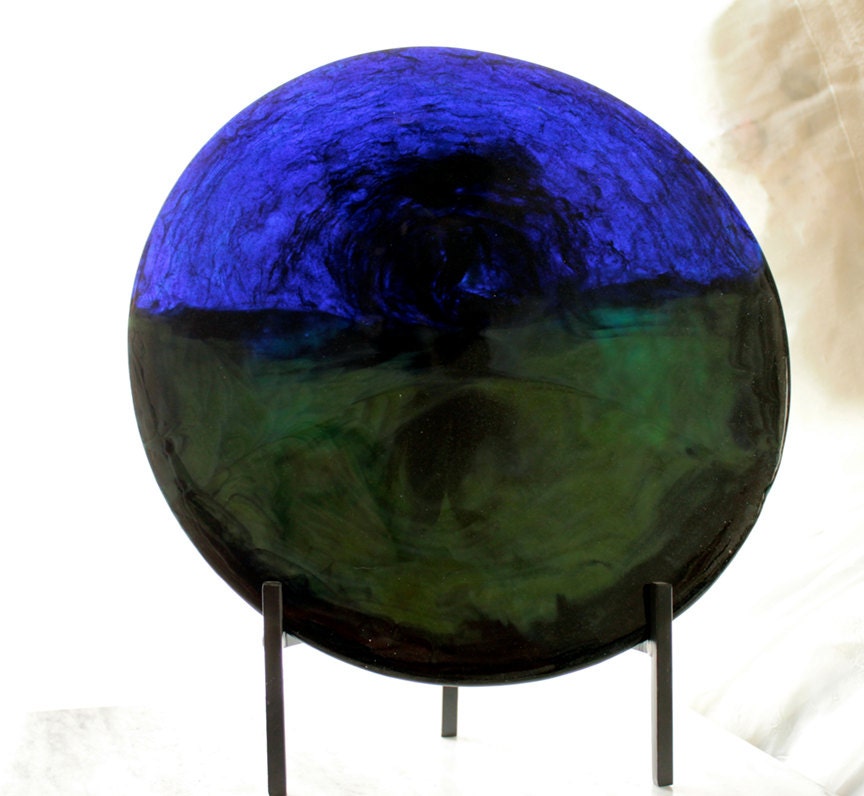 Art Glass -  Sculpture - Handmade  - Fused Glass - Design Housewares -  Designer Home Decor "Impression of a Tree"