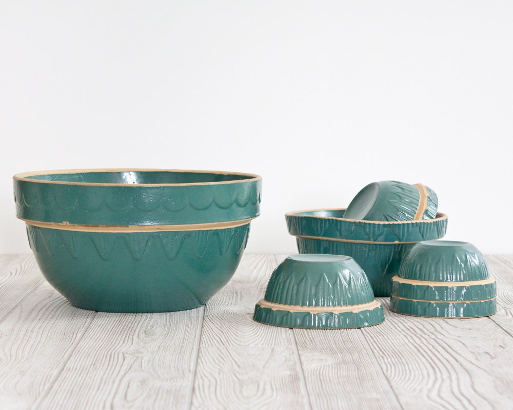 Turquoise Stoneware Bowl Set