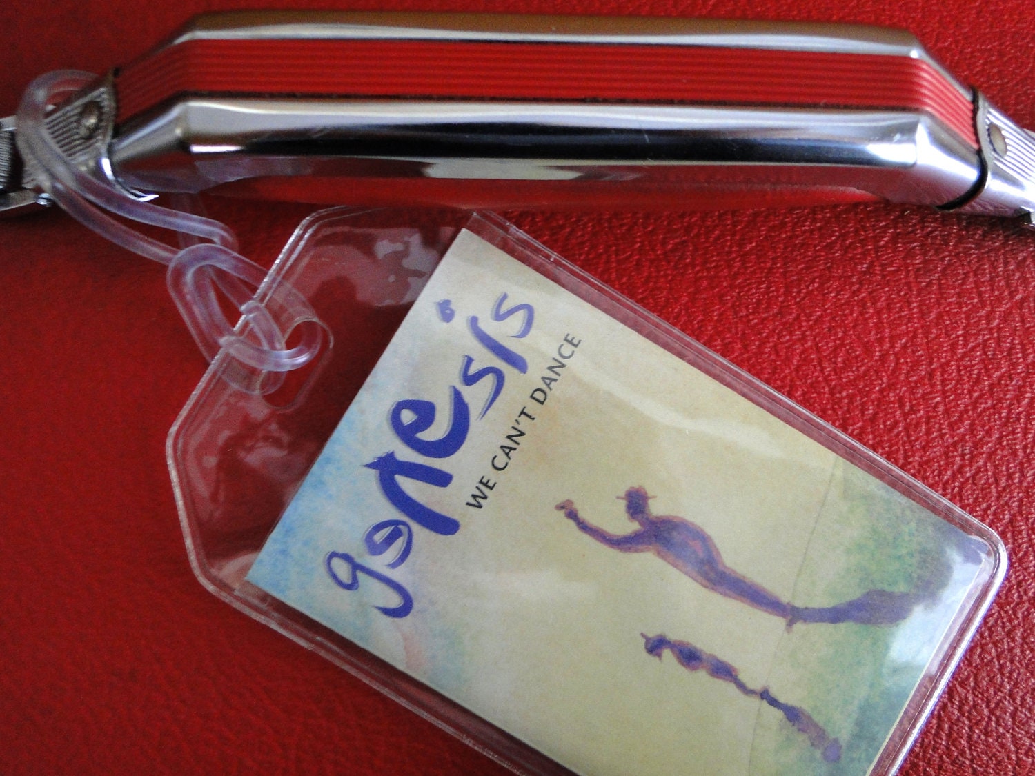 Genesis - We Can't Dance - Upcycled Cassette Tape - Luggage, Back Pack, Musical Instrument Case or Bag Tag