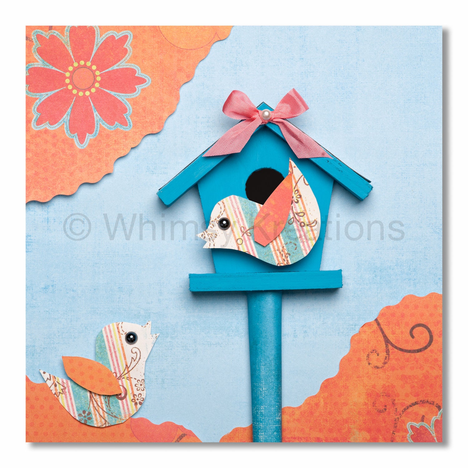 Two Chatty Birds - Whimsical Nursery Art, Children's Art