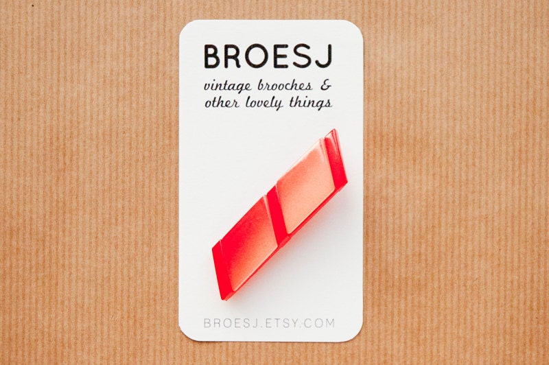 Geometric Red Brooch