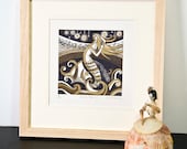 Zennor Mermaid - Relief / Letterpress Print