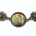 Vintage style antique bronze Asian art resin necklace