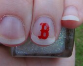 Boston Red Socks Art Decals Logo Set of 20 Vinyl Stickers Applique Manicure Pedicure Party Event Accessories