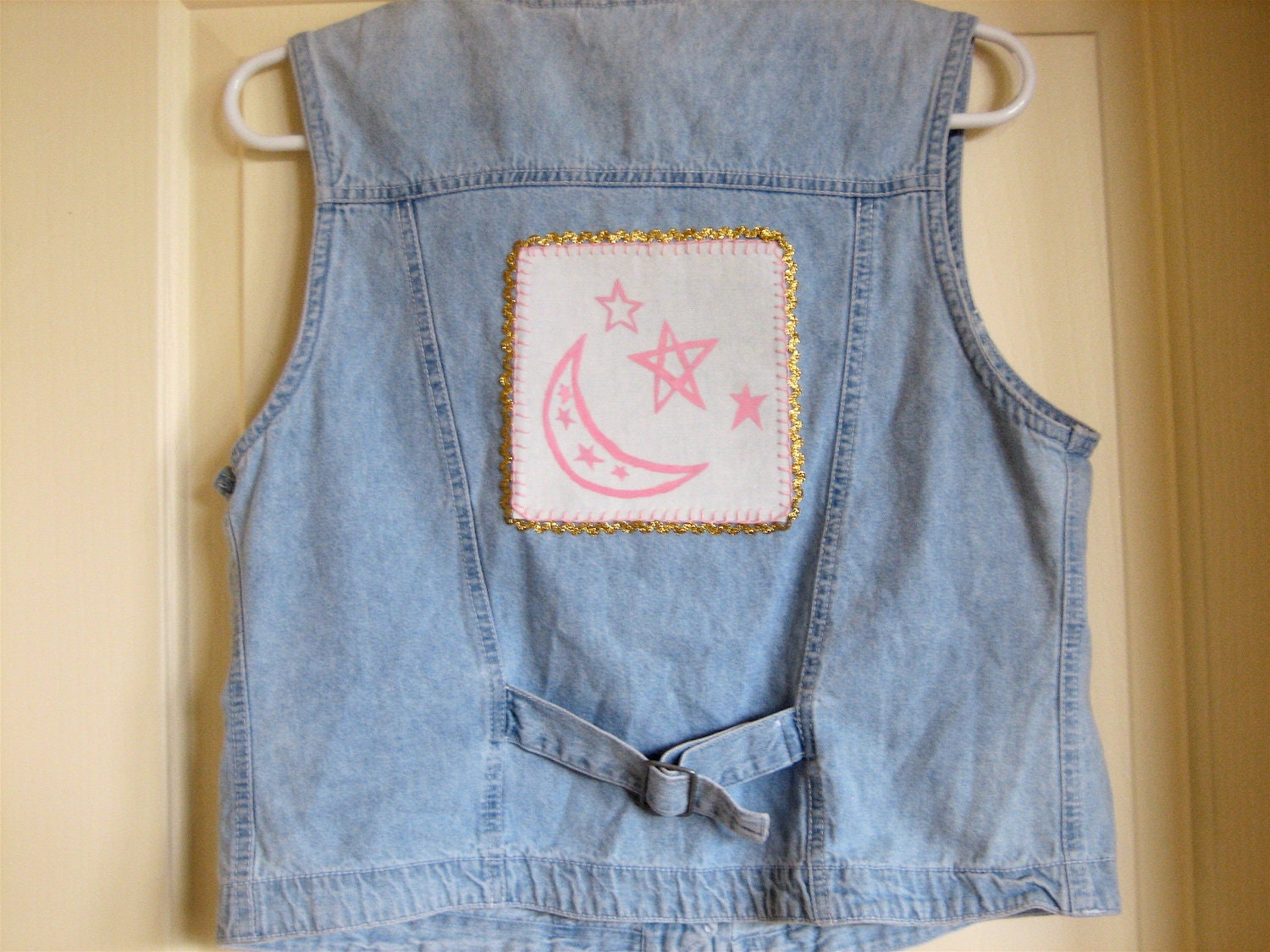 SALE Girl Gang Vest - Celestial Sparkle Patched Denim Vest - was 40.00