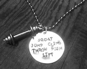 SQUAT JUMP climb Throw push LIFT silver with pewter barbell... Crossfit workout