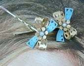 Decorative Spring Summer Blue Vintage Bobby Pins