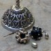 Victorian Black Carved Celluloid Rose Earrings