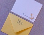 Navy and Yellow Anchor Custom Stationery