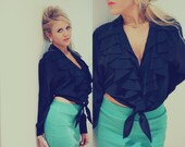 VTG Ruffle Bergdorf Blouse