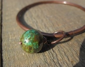 African Turquoise Bangle - Boho Chic- Medium Bracelet