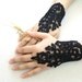 Black Fingerless Gloves, Lace Wedding Accessory, Gothic gloves,  Bridal accessory, Black  Fingerless Gloves, Black