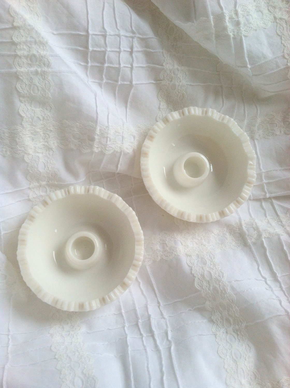 Candle Holders Intricate Cut Pattern/Wedding White Home Decor