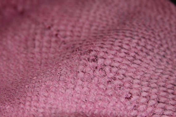 Pink Salmon Fish Skin Raised Texture, Small Scales No Odor Exotic Leather Fish Skin Eco Friendly