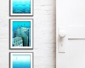 SET of any THREE 5x7" fine art illustration prints  - Paris art illustration print,Paris decor,Love,turquoise,blue,France,French fine art