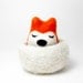 Soft sculpture needle felt sleepy fox nesting - collectable fox - cute birthday gift