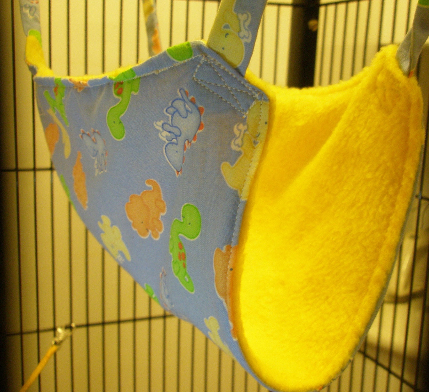 Ferret Hammock - Dinosaurs at Play - Cotton & Fleece - May be suitable for other small animals - vmg2009