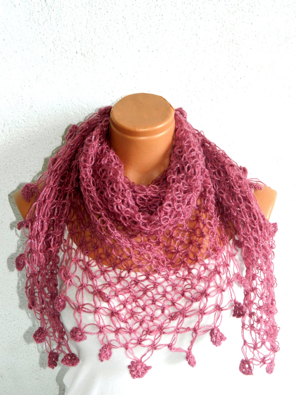 2012 trends scarf, hand knit pink scarf, women scarves. Personalized Design. Latest Fashion. scarf, neckwarmer, scarflette...