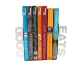 Modern  bookends - Good eats - for your favourite cookbooks, laser cut from metal
