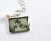 Photo Necklace Rectangle Photo Pendant Keepsake Photo Necklace Sterling Silver
