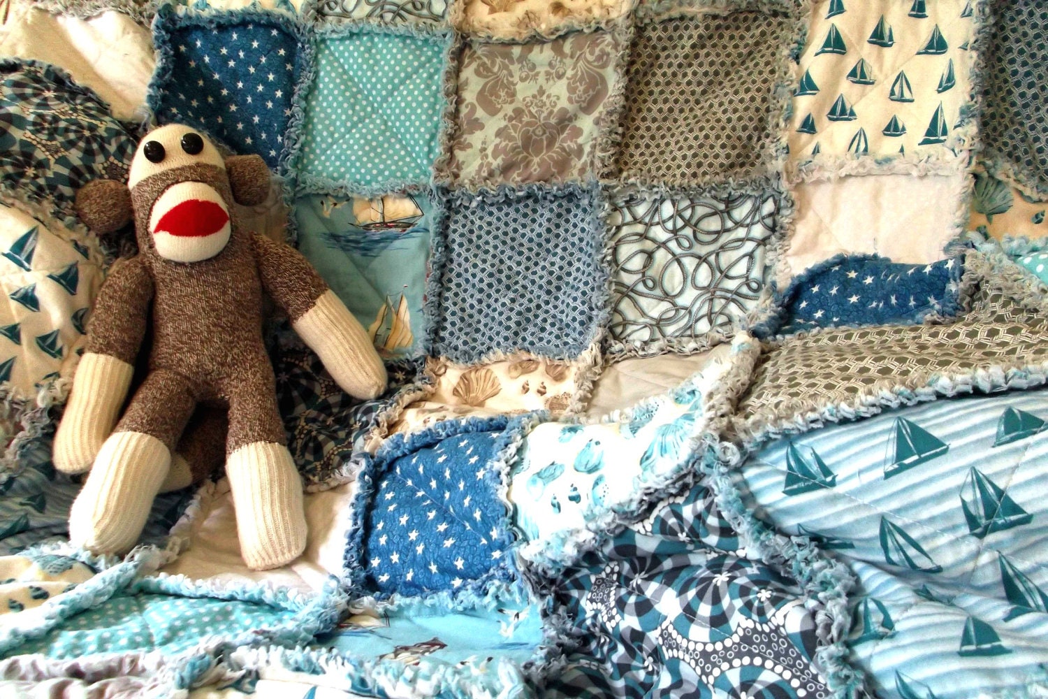 Quilt, Adult Teen or Child's Rag Blanket - Weekends At The Lake