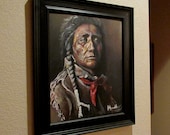 Crow Warrior a framed original acrylic painting