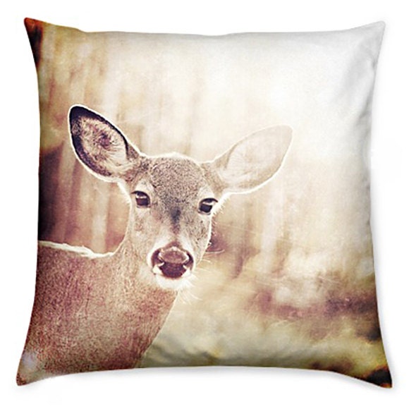 Accent Pillow Cover Home Decor Pillow Cover Autumn Fall Deer Print Fabric Cushion Cover - CSERASURFACEDESGN