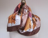1950s designer silk scarf FRANCESCA  gorgeous colors flamboyant design