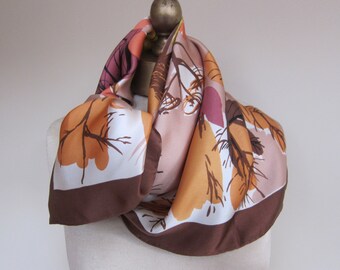 1950s designer silk scarf FRANCESCA  gorgeous colors flamboyant design