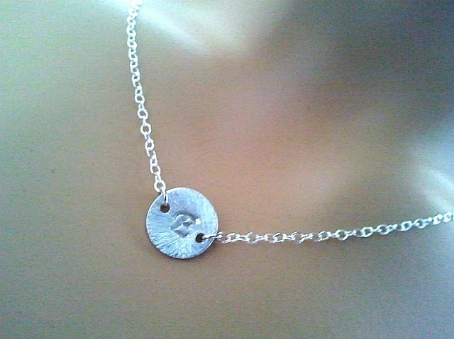 PERSONALIZED INITIAL Silver Disc charm Necklace, initial pendant, wedding jewelry, bridesmaid gifts, bridal gift.