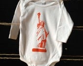 Statue of Liberty - Hand printed baby onesie design