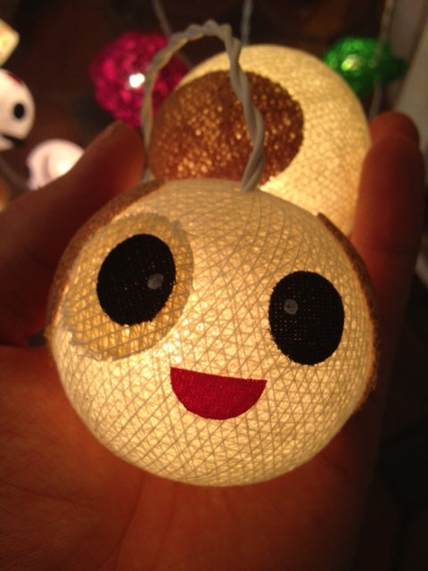 Japan style Garland Cute cartoon string light decoration cotton ball home baby kid room decor lantern decor