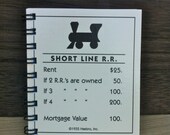 Upcycled Monopoly Property Card Notebook - Short Line Railroad