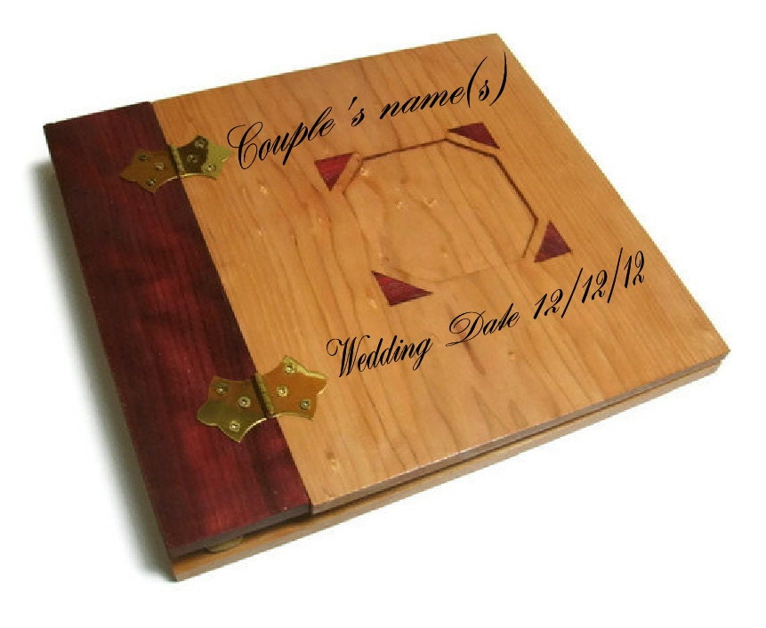 Wooden Personalized Scrapbook Album -Photo Album -12" x 12" Inlaid, Recessed Photo Placement