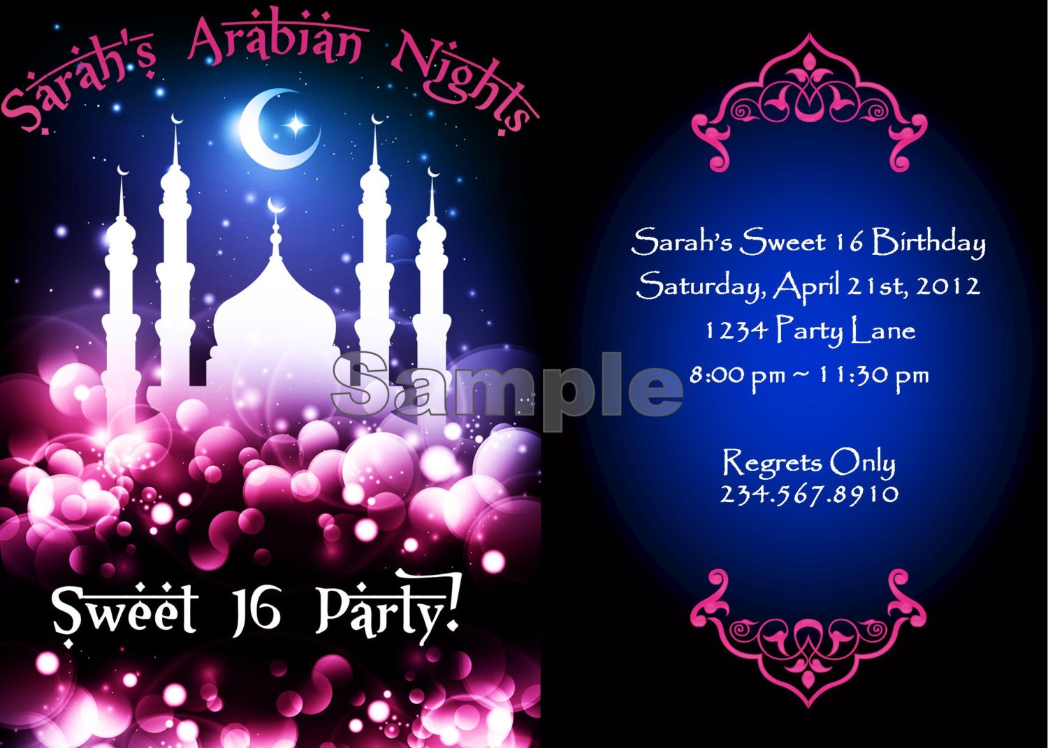 Arabian night party invitation Template