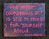 Hand-painted Quote Canvas - Coco Chanel