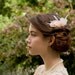 Blush Peach and Ivory Delicate Bridal Goose and Ostrich Feather Comb Fascinator