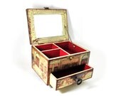 Breakfast in Paris - box for jewelry with mirror in vintage style - made to order