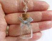 Hunger Games or Three Wishes Dandelion Seed Bottle Necklace Pendant - Miniature Food Jewelry