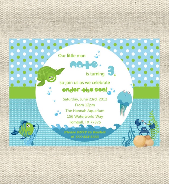 Under The Sea Birthday Invitation Printable Il_570xn