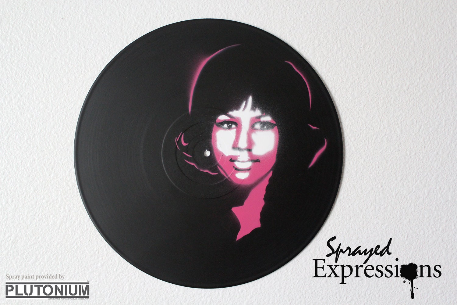 SALE - Aretha Franklin Vinyl Record Painting, Limited Edition - LAST ONE