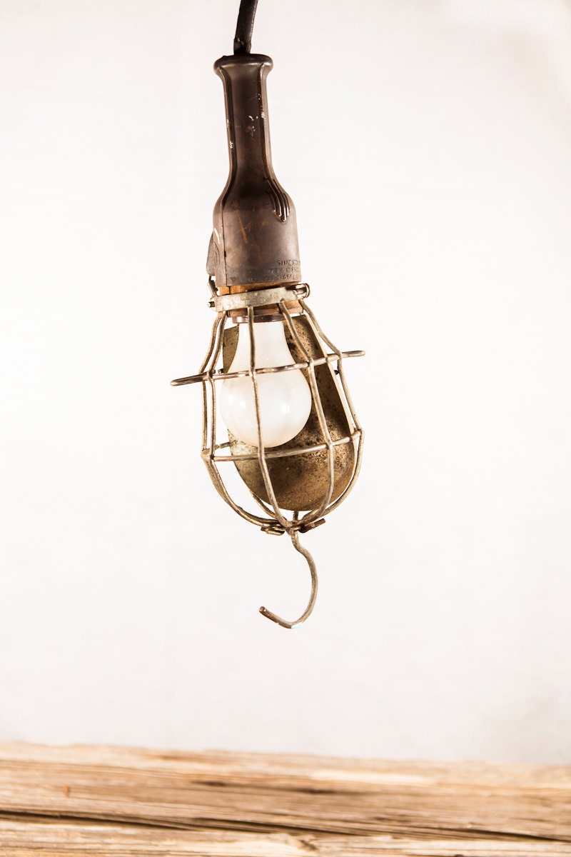Hanging vintage pendant light industrial decor rustic decor lighting