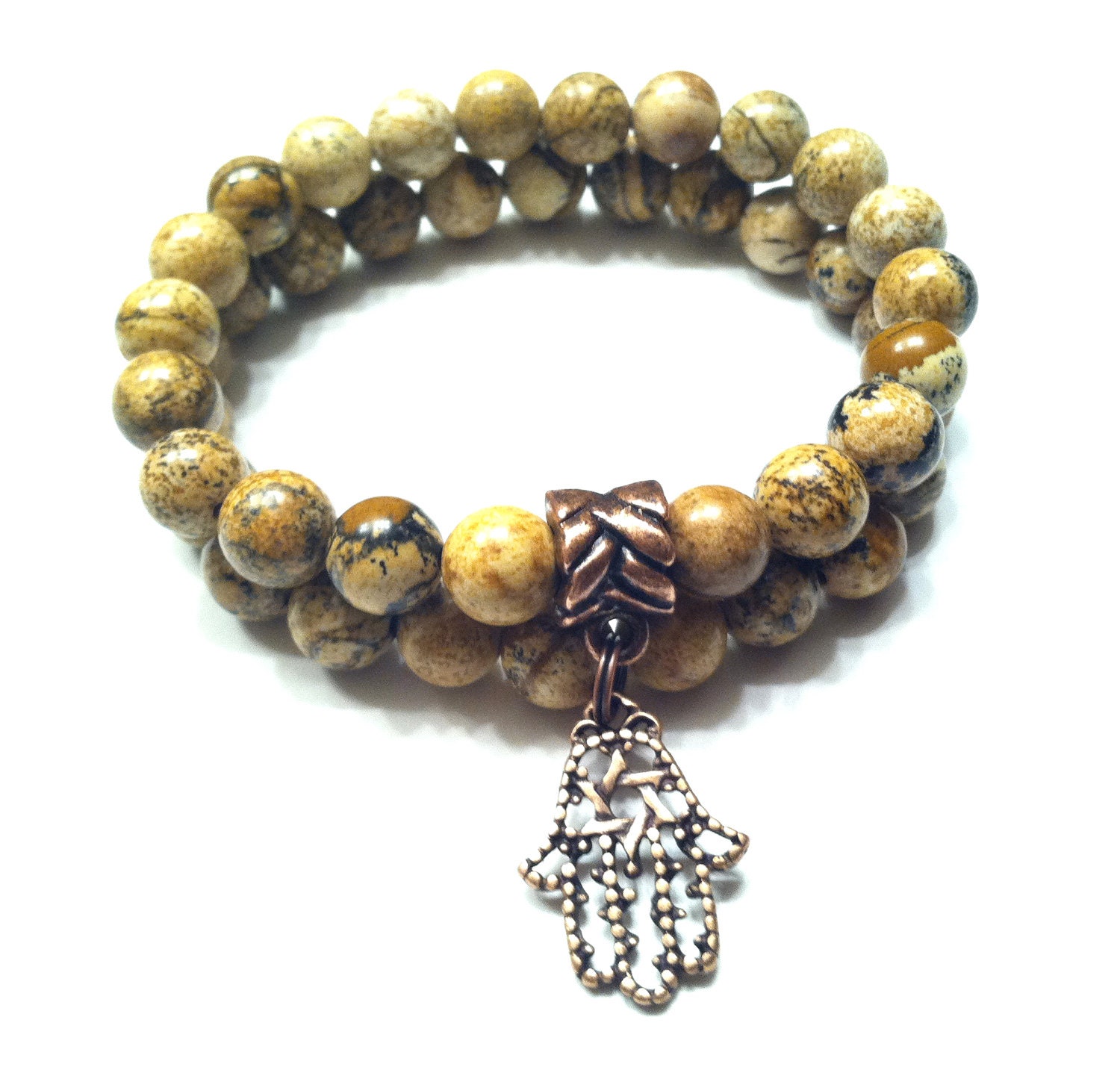 Hamsa Mala Beaded Yoga Bracelets Picture Jasper Power Yoga Jewelry