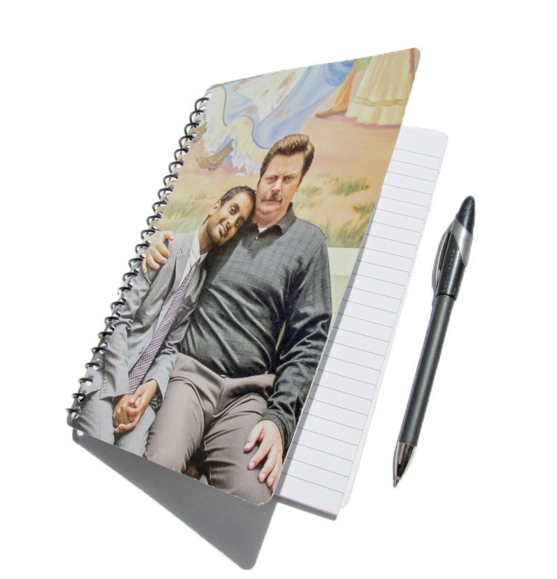 Parks and Recreation Notebook UpCycled Journal Ron Swanson Tom Haverford