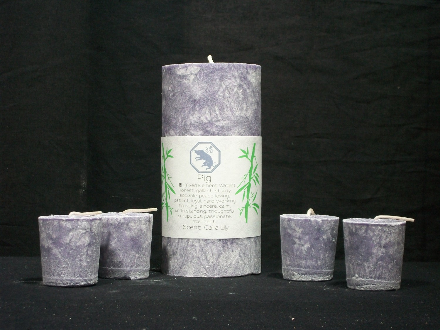 Palm Pillar Candles,Calla Lily Scented for Pig Sign of Chinese Zodiac